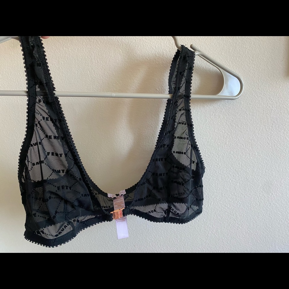 Savage X Fenty Flocked Logo Bralette